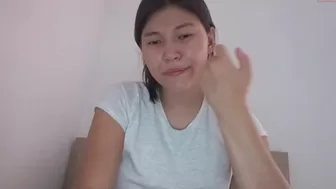 hirotease graceful devil with her palm rubs her vagina