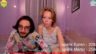 merlin_n_karen home julia squeezes her tits