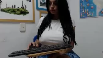 zoecook action sex toy show with black sex machine