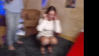 angelbabe02 busty chick caresses shaved pussy